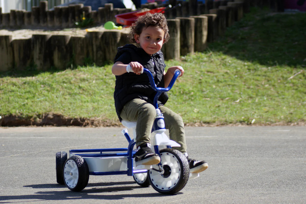 Tri-ang 2.0 Tuff Trike with Push Bar – Blue | Classic Kiwi Ride-On Trike