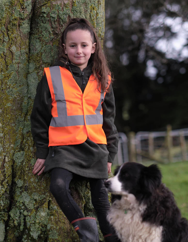 Tuffviz Kids High Visibility Safety Vest Orange 4-15 Years