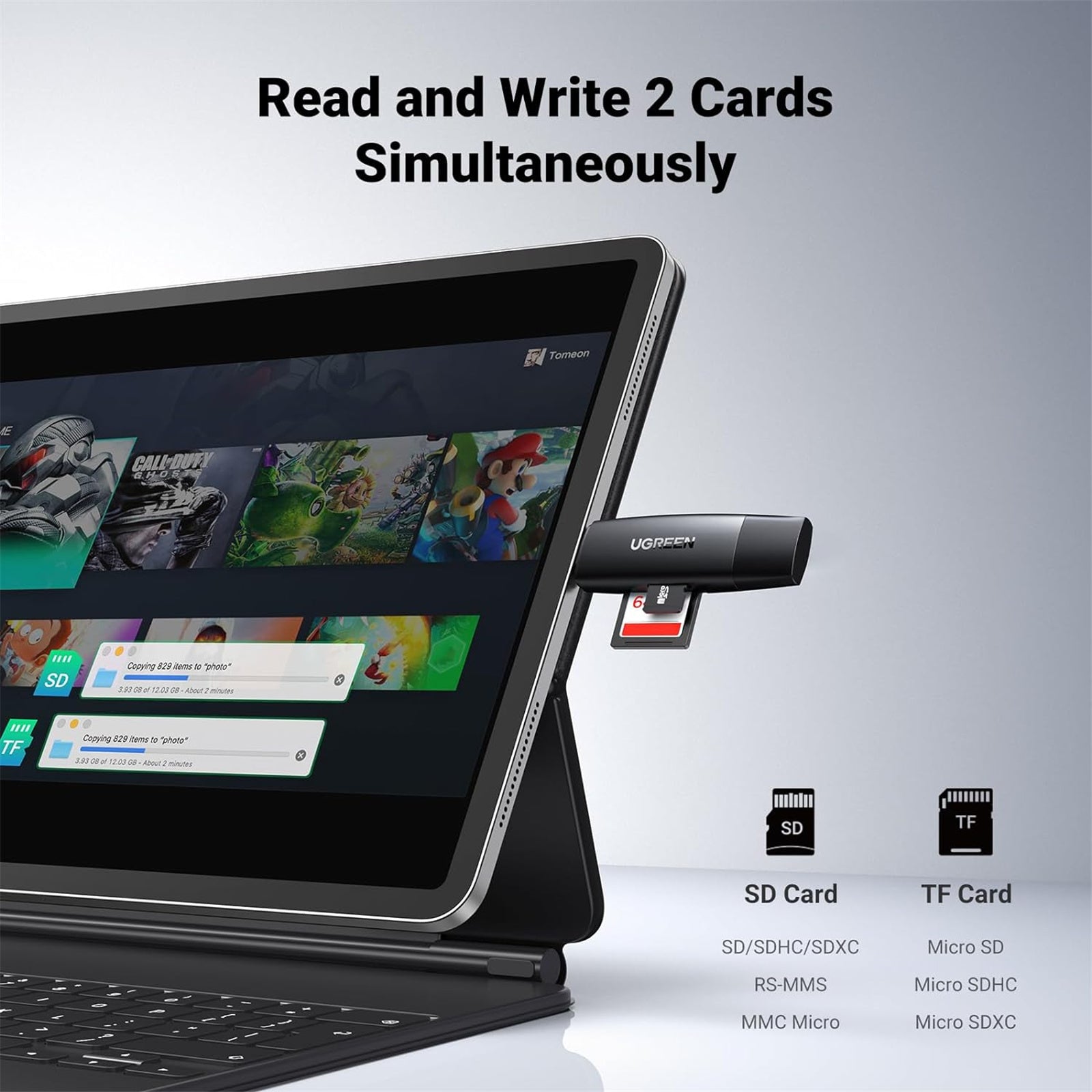 UGREEN USB-C +USB-A To TF/SD 3.0 Multi Card Reader