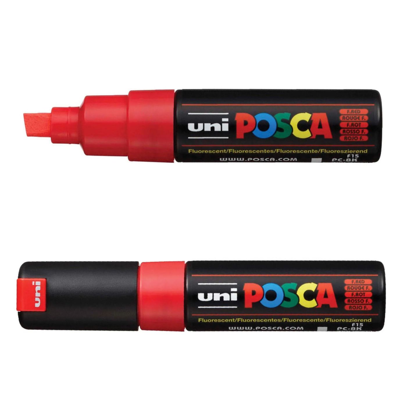 Uni Posca Paint Marker Bold Chisel Tip 8.0mm PC-8K Fluoro Red