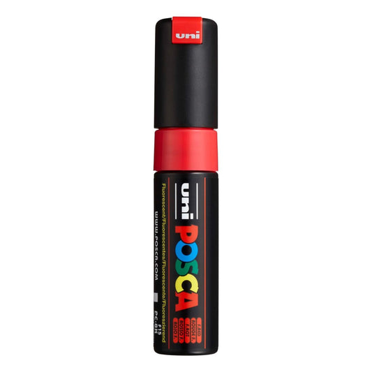 Uni Posca Paint Marker Bold Chisel Tip 8.0mm PC-8K Fluoro Red