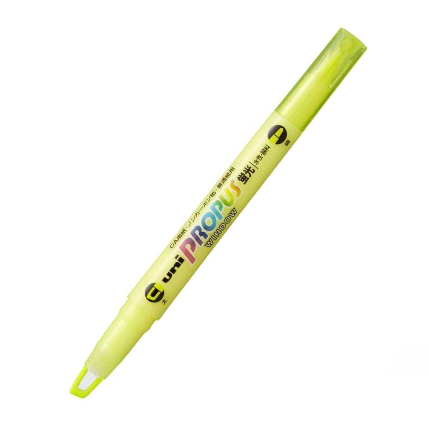 Uni Propus Window Double-Ended Highlighter 4.0mm/0.6mm Bright Yellow PUS-102