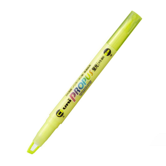 Uni Propus Window Double-Ended Highlighter 4.0mm/0.6mm Bright Yellow PUS-102
