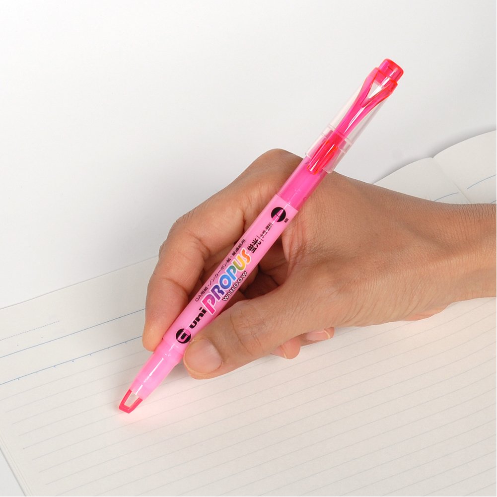 Uni Propus Window Double-Ended Highlighter 4.0mm/0.6mm Pack of 5