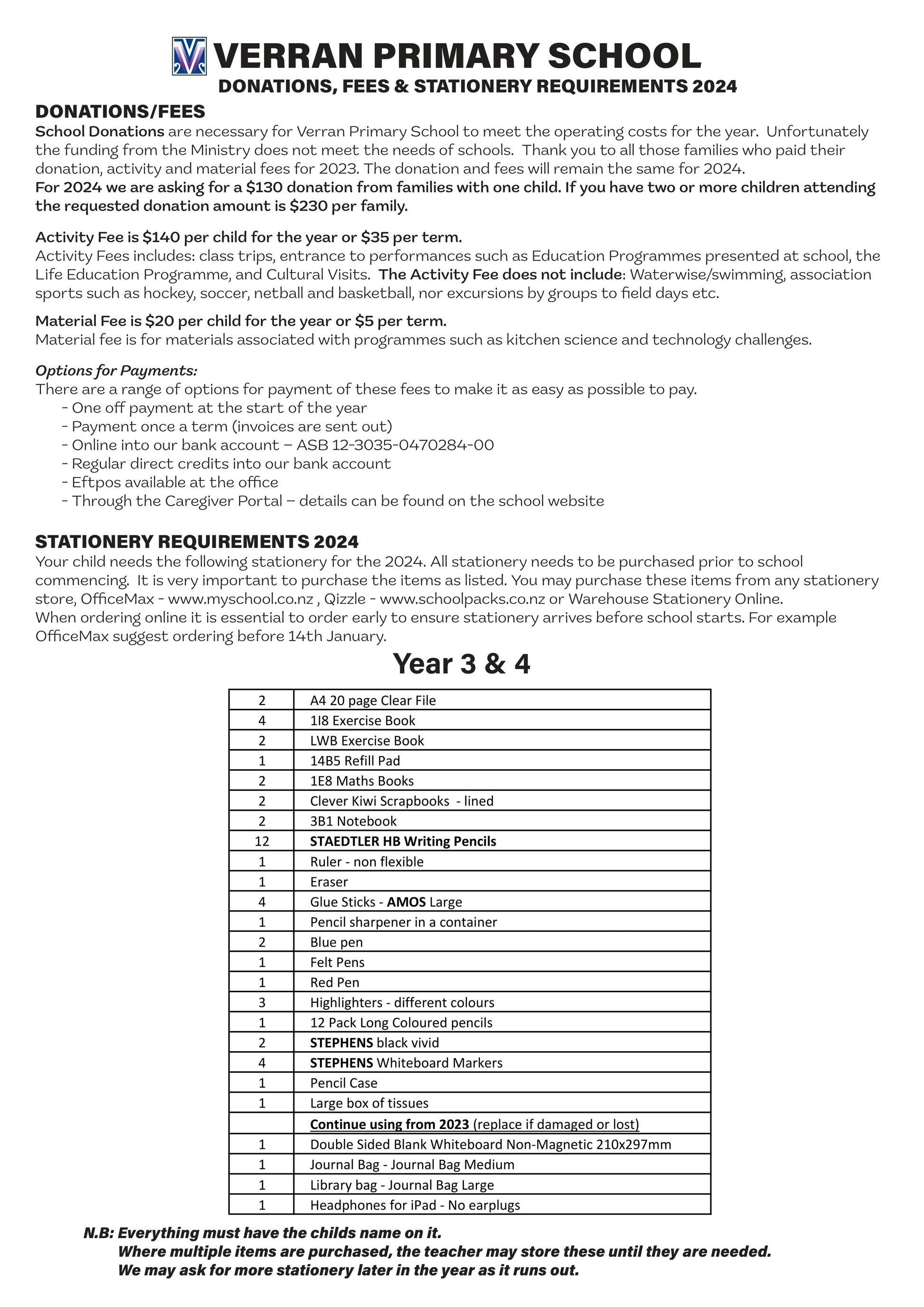 verran-primary-school-stationery-pack-2024-year-3-4-school-depot-nz
