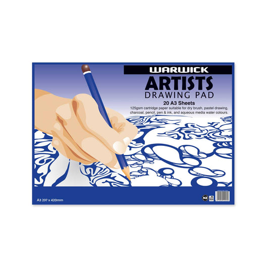 Warwick Artists Drawing Pad A3 20 Leaf 125gsm