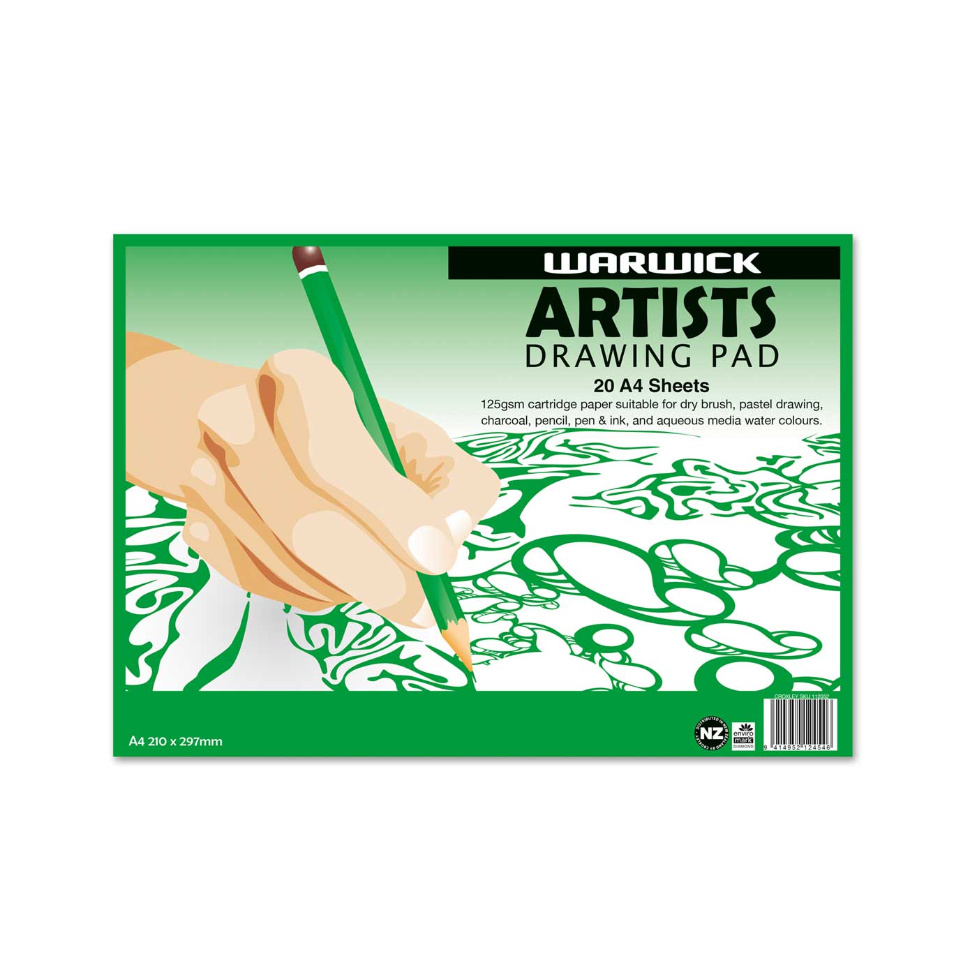 Warwick Artists Drawing Pad A4 20 Leaf 125gsm