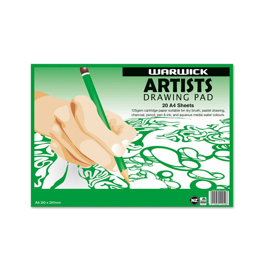 Warwick Artists Drawing Pad A4 20 Leaf 125gsm