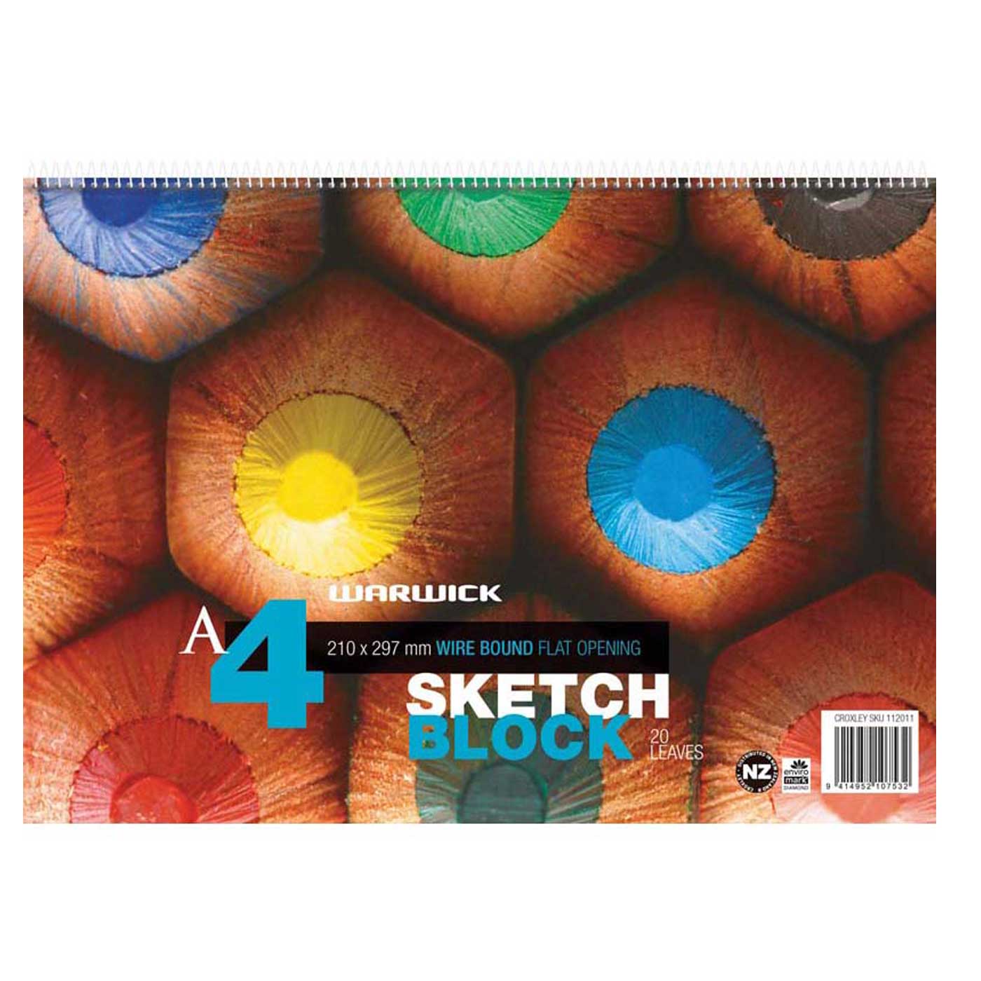 Warwick Sketch Pad Sketch Block Spiral Bound 20 Leaf 120GSM A4