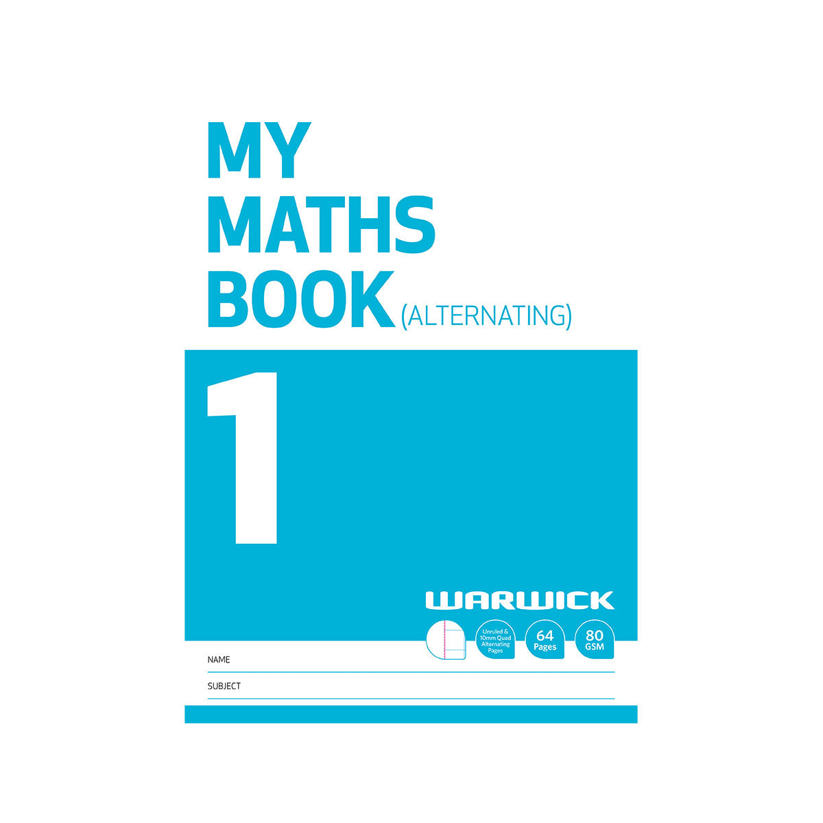 Warwick My Maths Book 1 Quad 10mm Alternating Ruled & Unruled 64 Pages ...