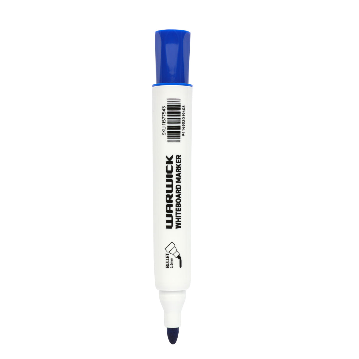 Warwick Whiteboard Marker Bullet Tip Blue | Low Odour Non-Permanent Ink