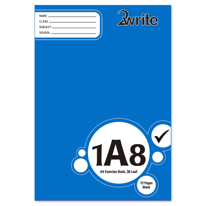 2Write 1A8 Exercise Book Unruled 210 x 297mm 36 Leaf