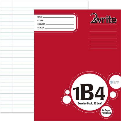 2Write 1B4 Exercise Book 32 Leaf Ruled 7mm