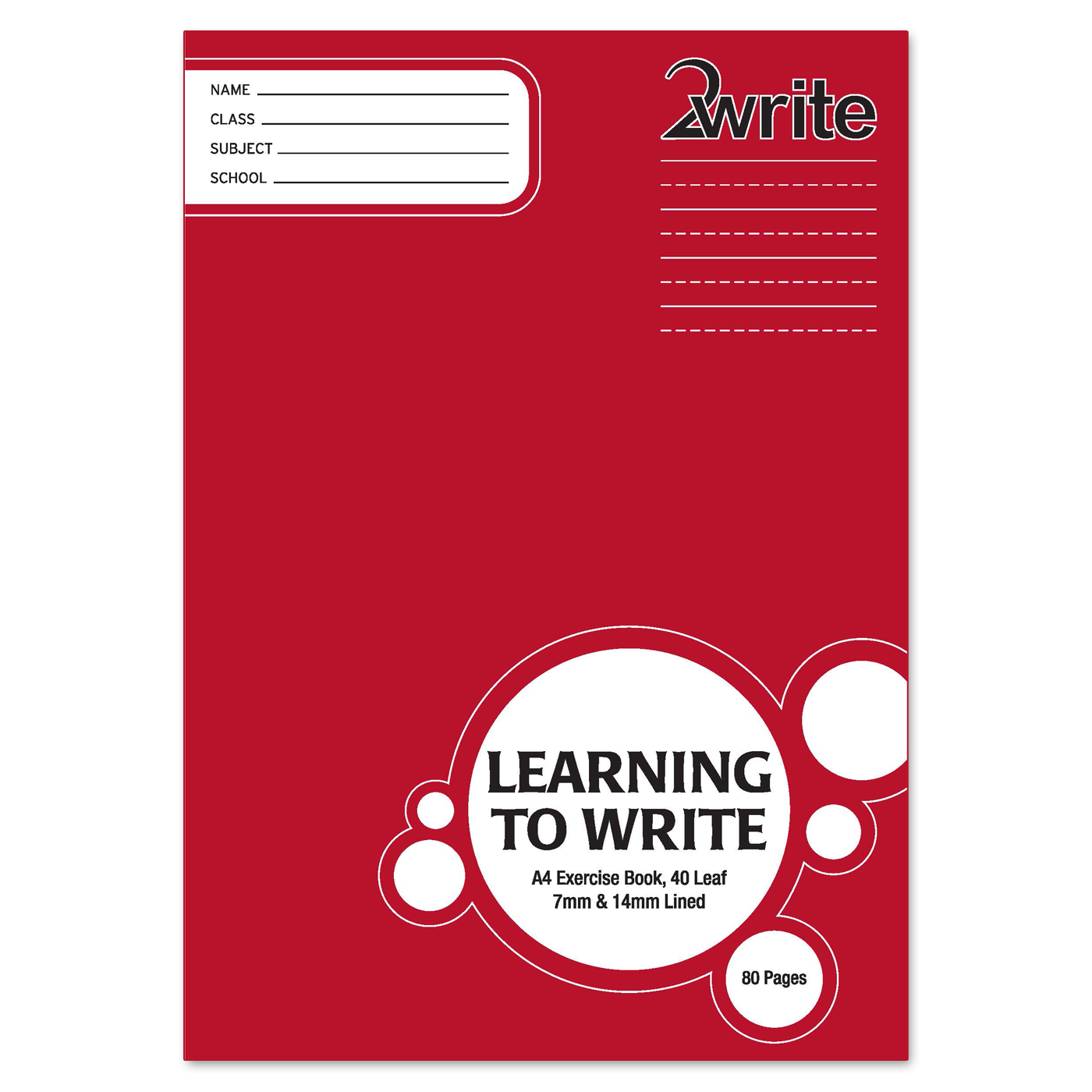 2Write LTW Learn to Write Exercise Book Ruled 14mm and Dashed 7mm 40 L ...