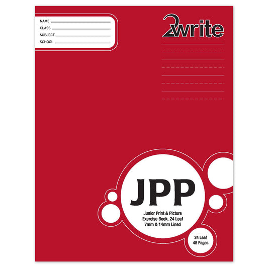  2Write JPP Junior Print & Picture Exercise Book Ruled 14mm 48 pages