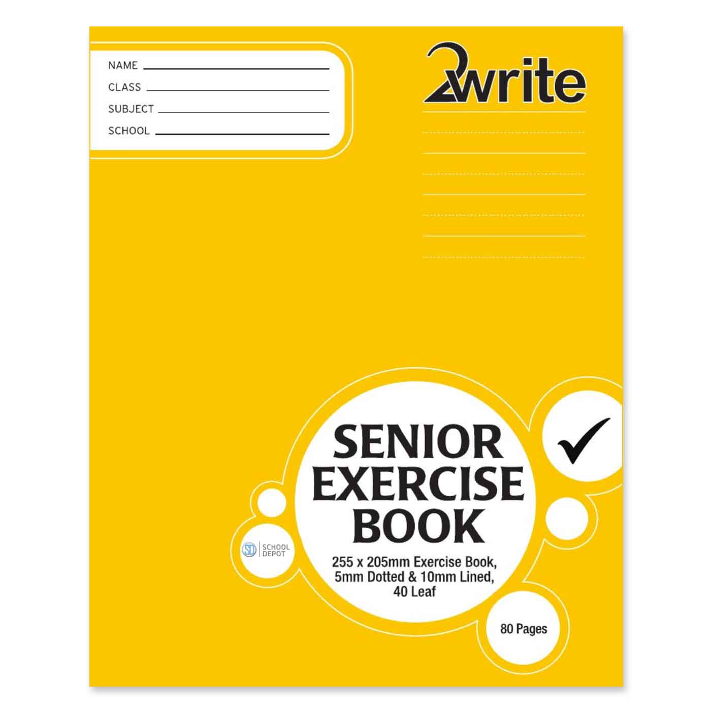 2Write WBS Senior Writing Exercise Book 40 Leaves – School Depot NZ