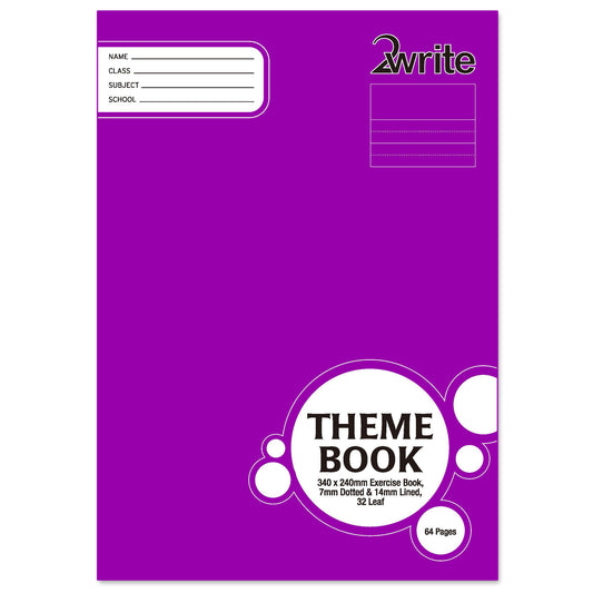 2Write Theme Book Picture Space Ruled 14mm Feint 7mm 32 Leaf