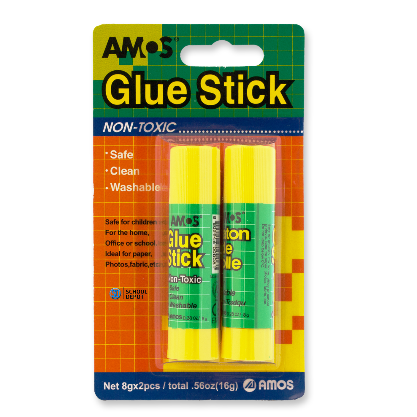 Amos Glue Stick 8g Pack of 2