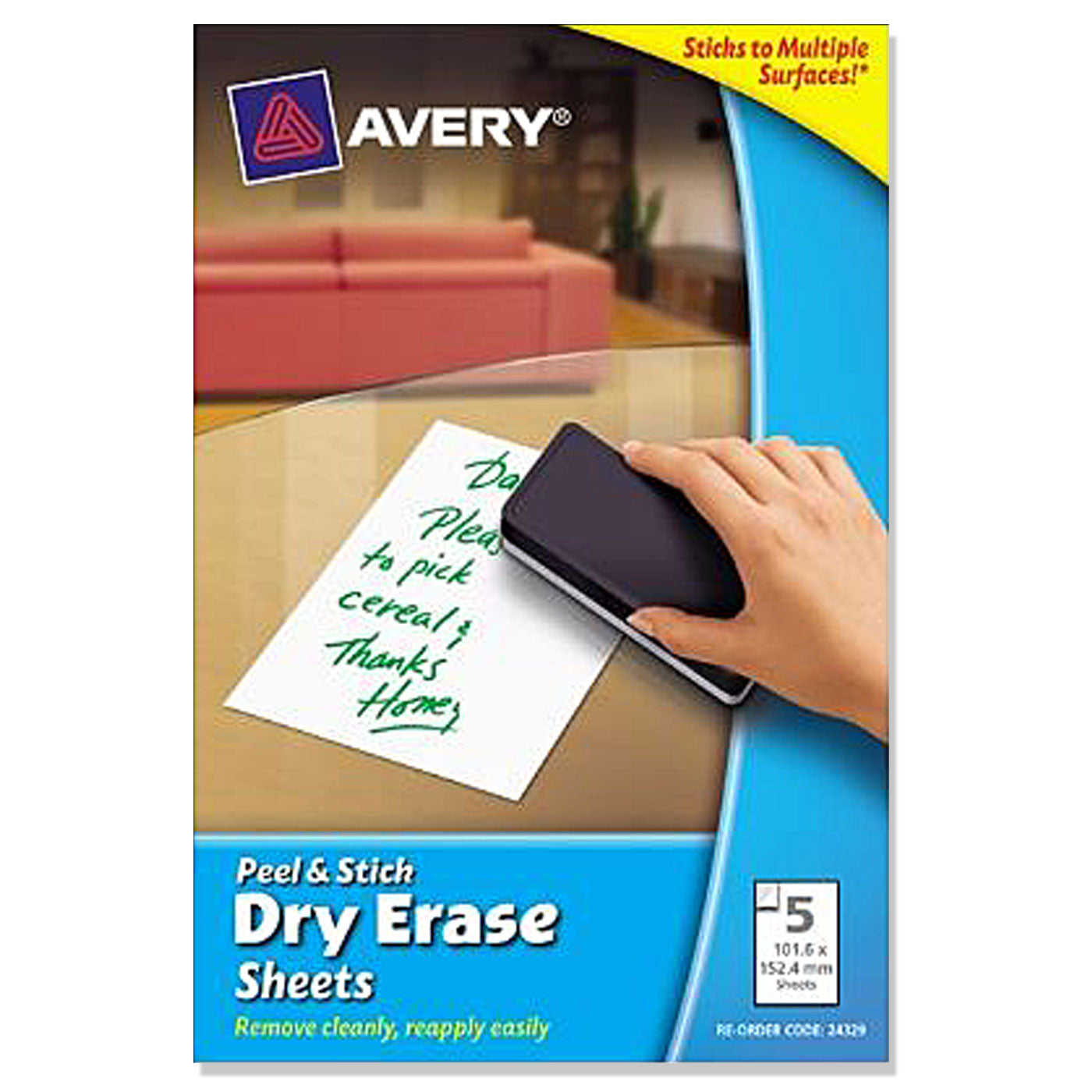 Avery Dry Erase White Sheets 102 x 152 MM 5 Pack - School Depot
