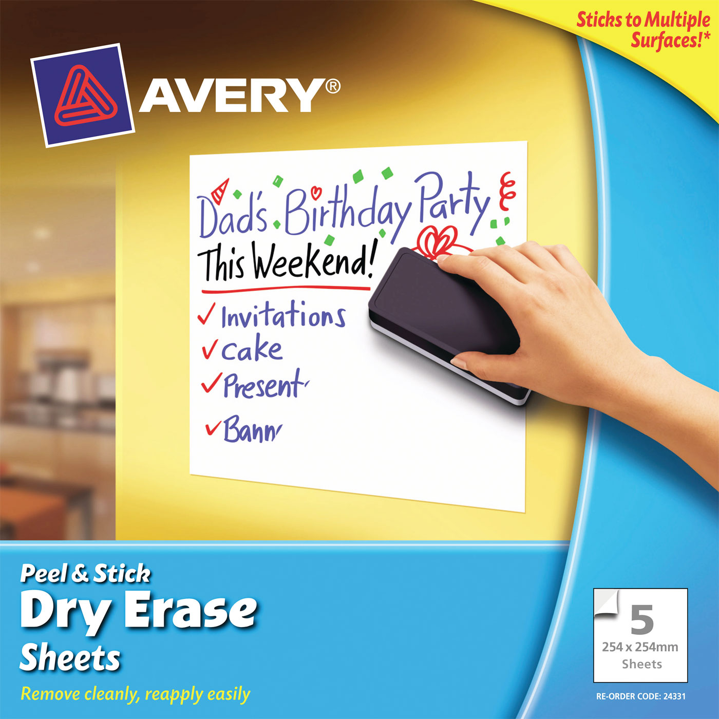 Avery Dry Erase White Sheets 254 x 254 MM - School Depot