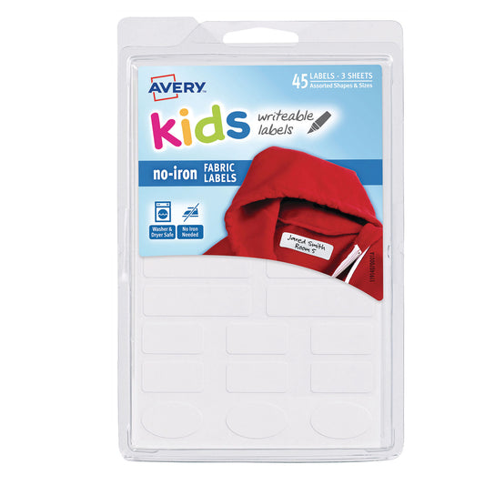 Avery No-Iron Garment Labels 45 Labels