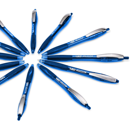 BIC Atlantis Ballpoint Pen Retractable Medium Tip Blue