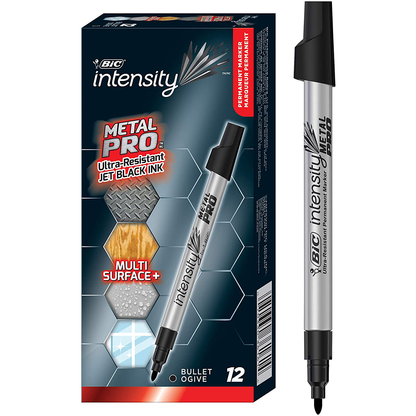 BIC Intensity Metal Pro Permanent Marker Bullet Tip Fine Black