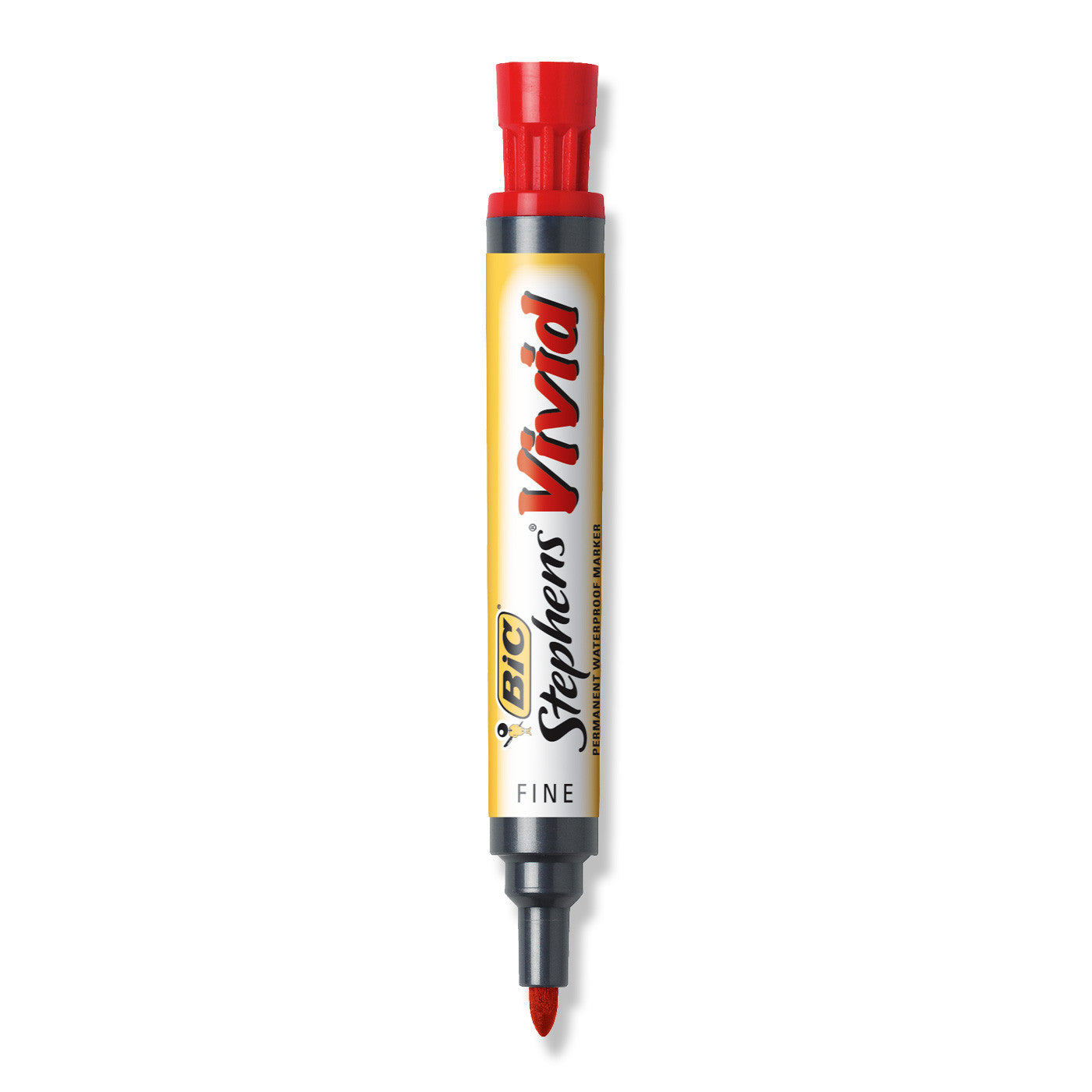 BIC Stephens Vivid Permanent Marker Fine Red Bullet Tip - School Depot NZ