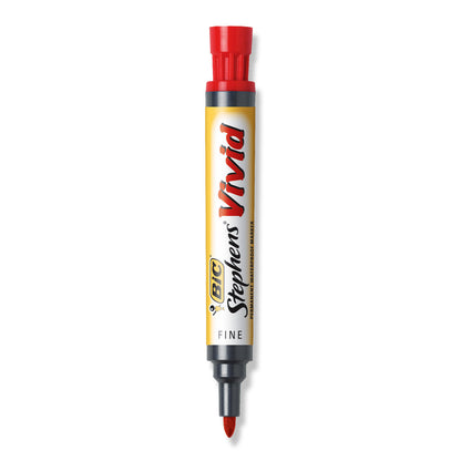BIC Stephens Vivid Permanent Marker Fine Red Bullet Tip - School Depot NZ