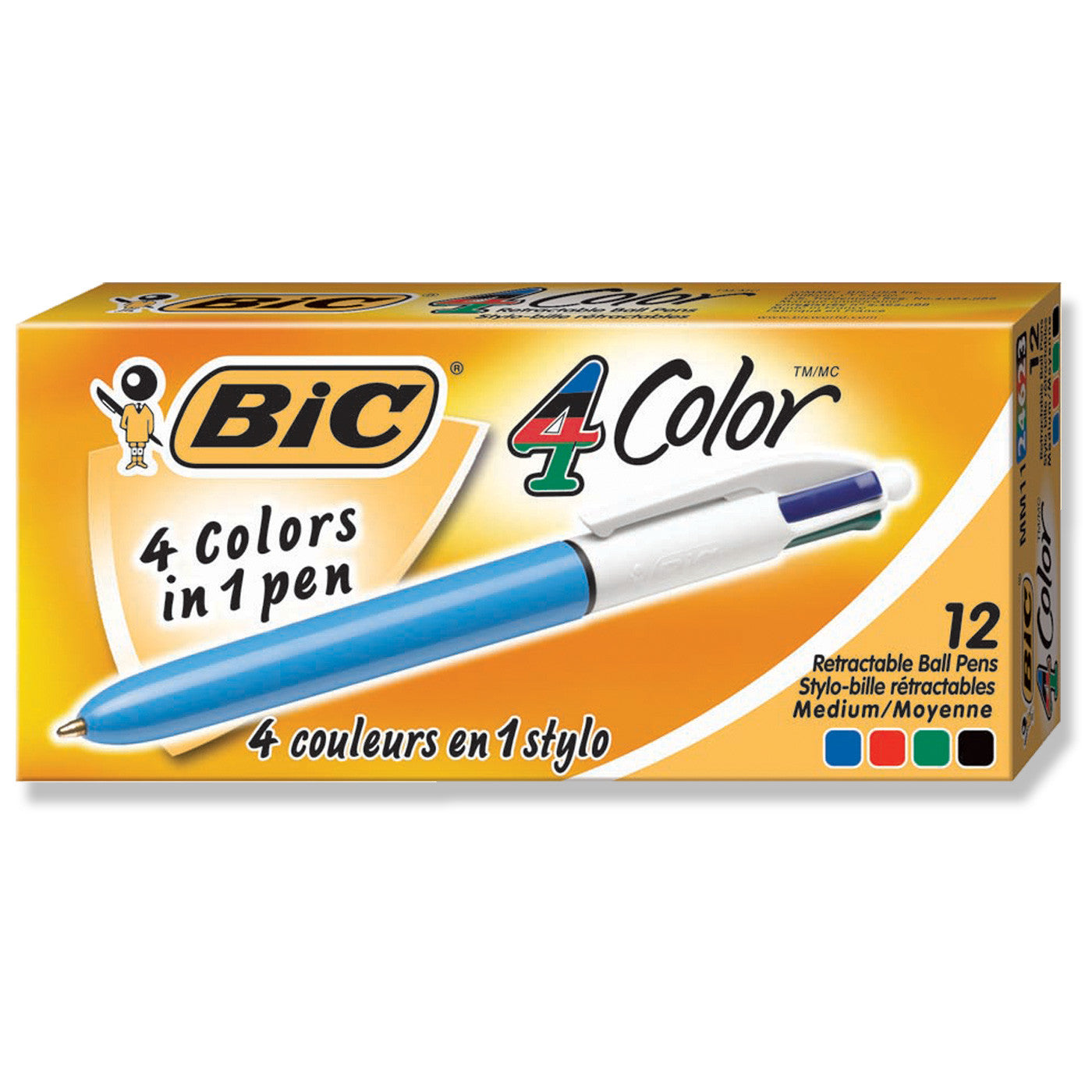 Bic 4 Colour Ballpoint Pen Medium Tip - School Depot NZ
