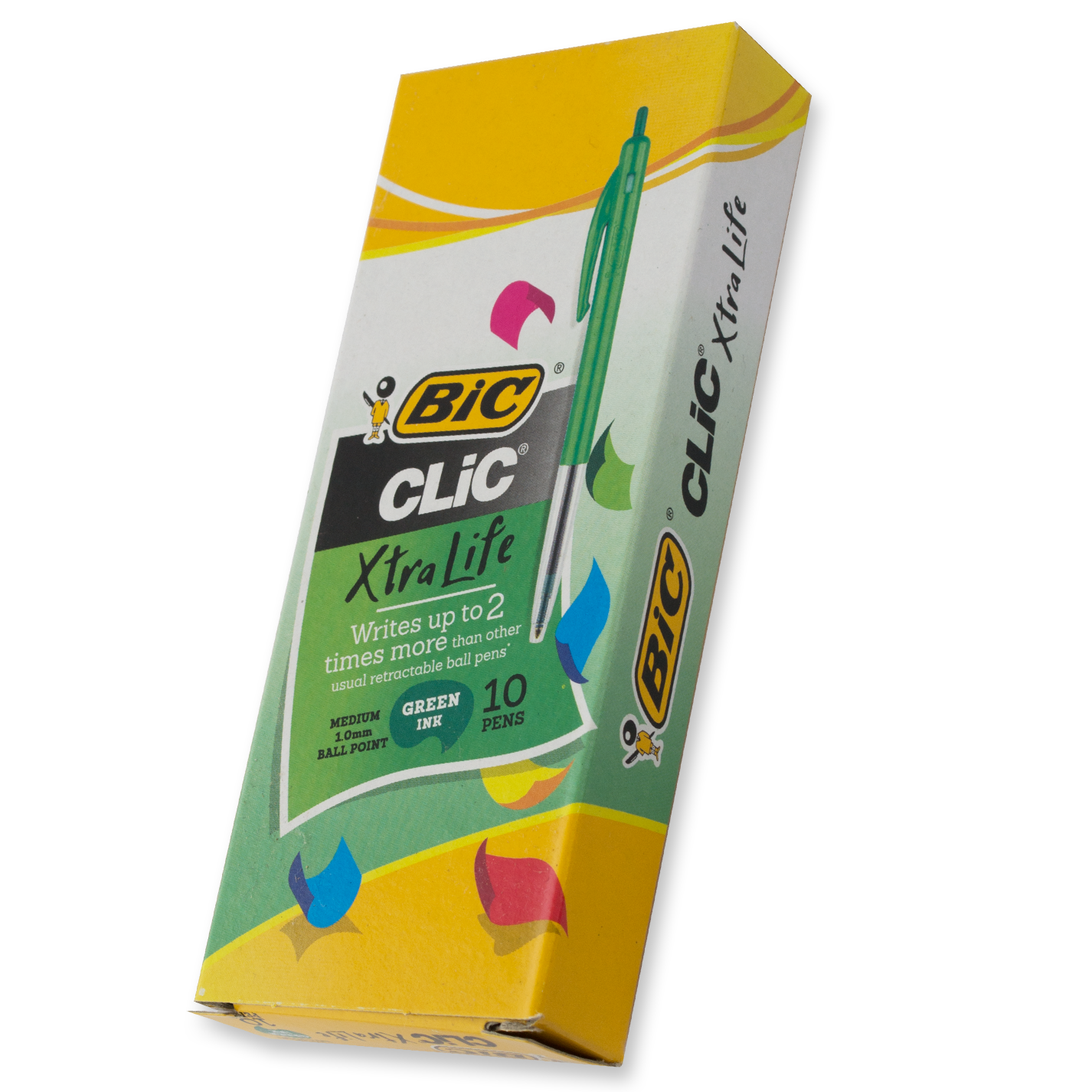 Bic Clic Green Ballpoint Pen Medium Tip Box of 10