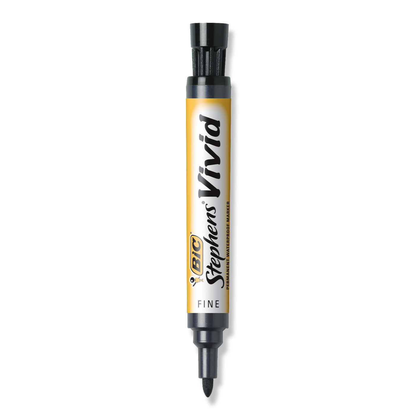 BIC Stephens Vivid Permanent Marker Fine Black Bullet Tip - School Depot NZ