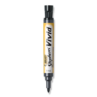BIC Stephens Vivid Permanent Marker Fine Black Bullet Tip - School Depot NZ