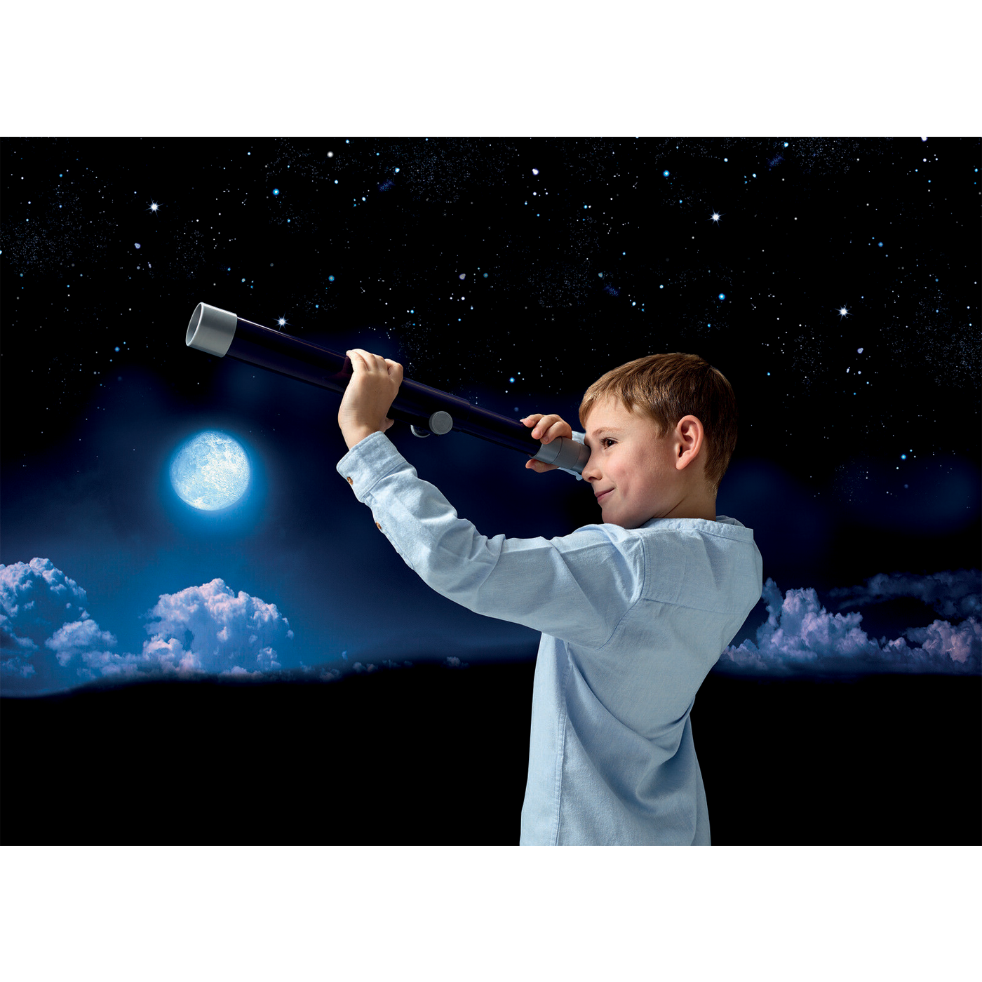 Brainstorm Toys My First Real Telescope used by a boy