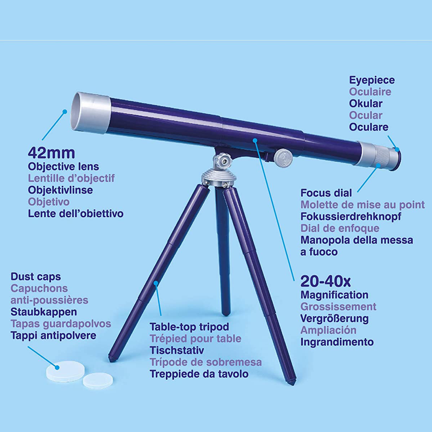 Brainstorm Toys My First Real Telescope with Tripod [42mm Lens] Features