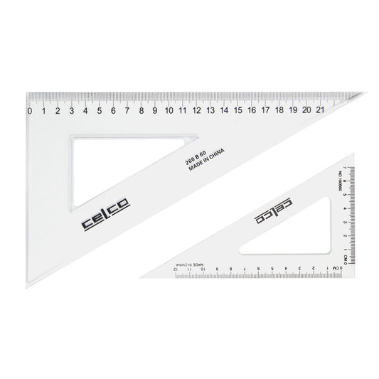 Celco 60 Degree Set Squares 14 cm Clear - School Depot