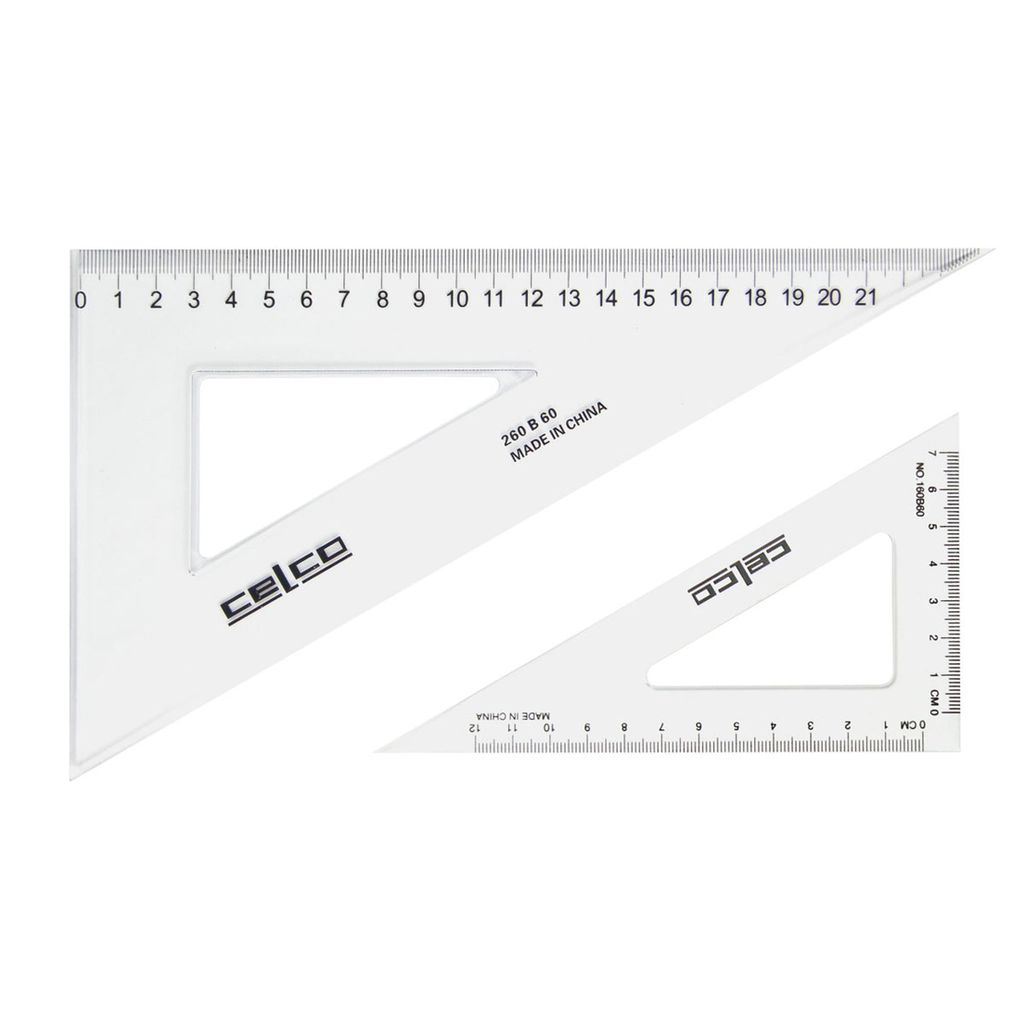 Celco 60 Degree Set Squares 21 cm Clear - School Depot