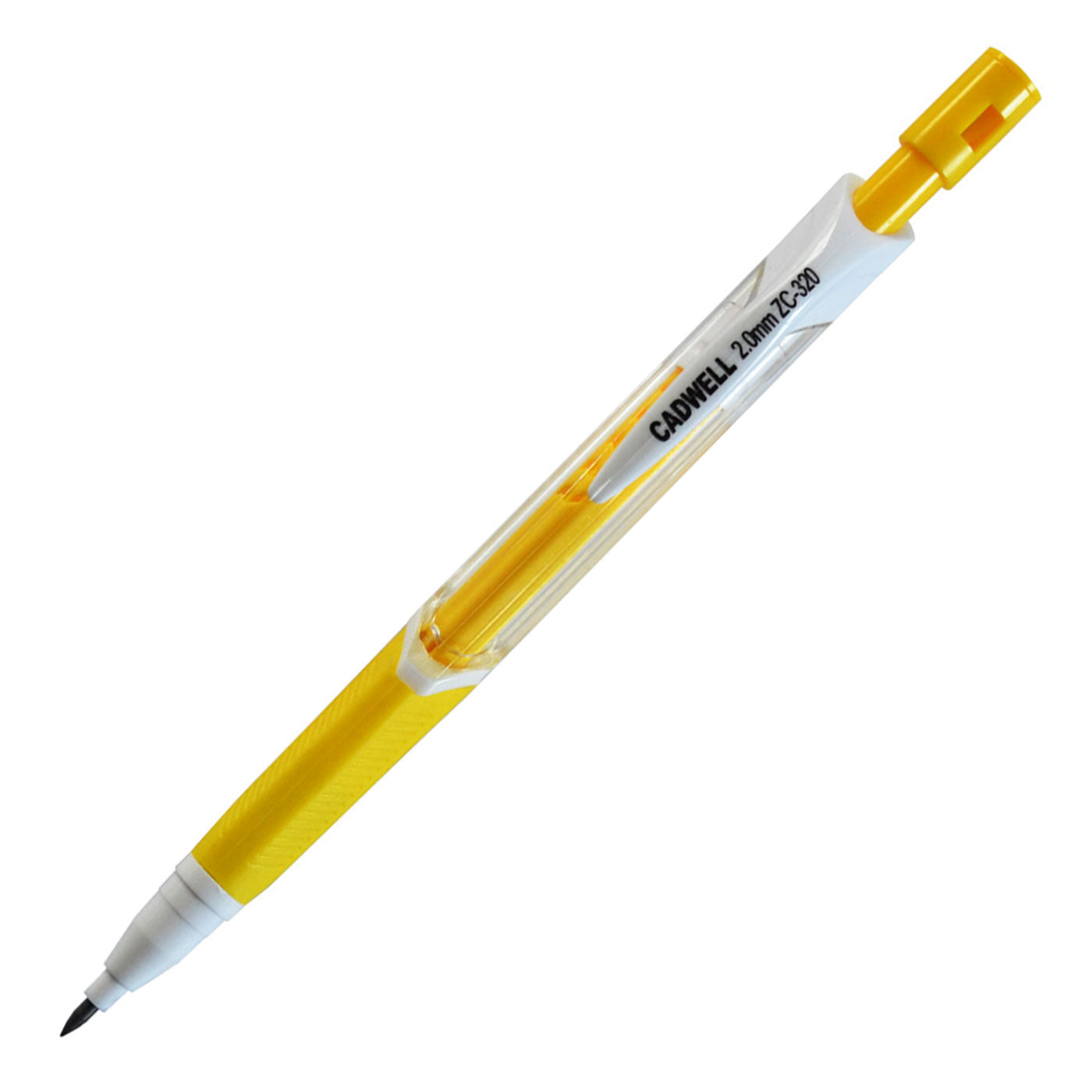 Cadwell Triangular Mechanical Clutch Pencil ZC-320 + Lead Sharpener HB 2.00mm Yellow