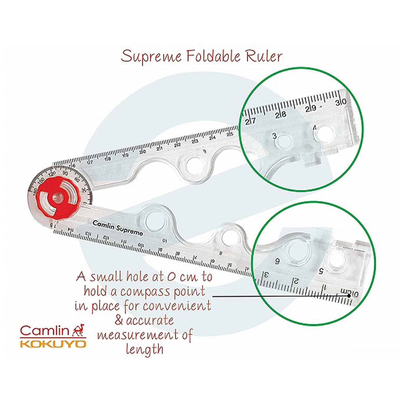 Camlin Supreme Foldable Ruler with Protractor 30 cm – School Depot NZ