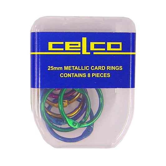 Celco Card Rings 25mm Mettalic, Pack of 8 - School Depot