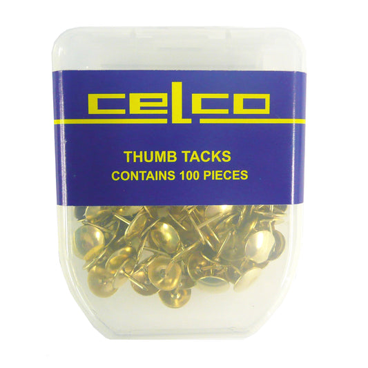 Celco Drawing Pins Brass, Pack of 100 - School Depot