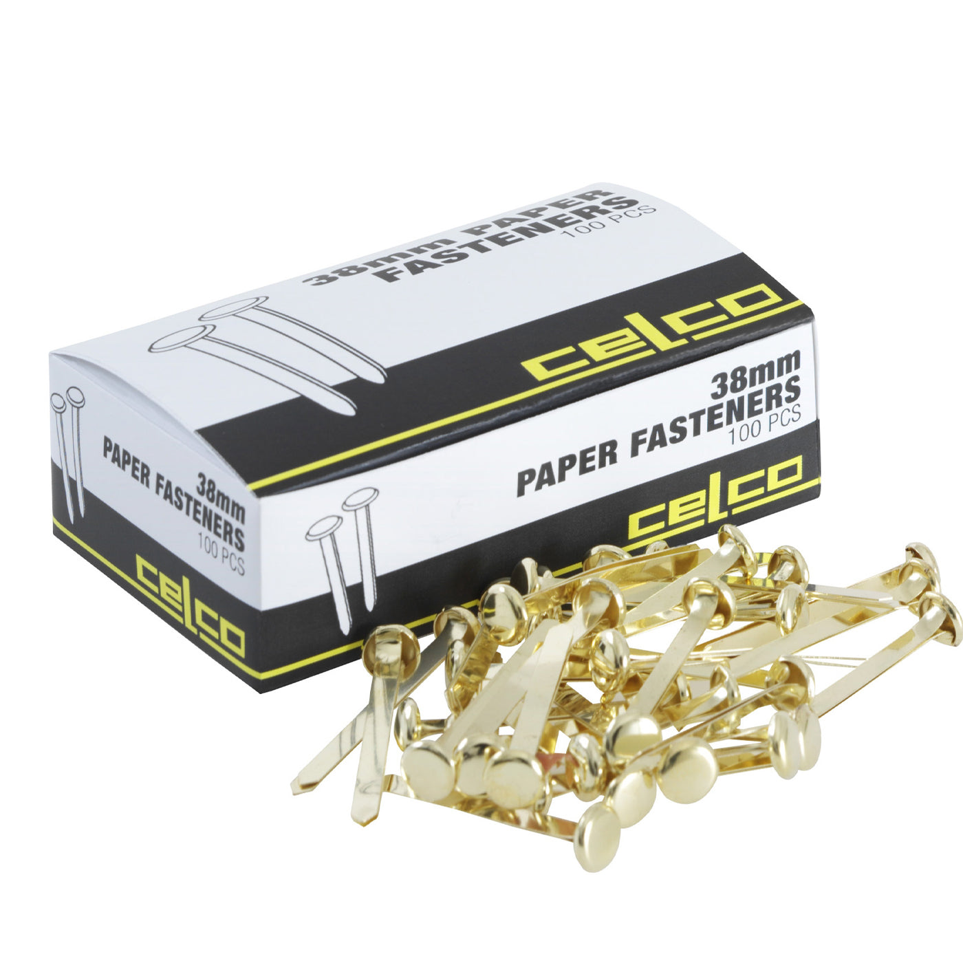 Celco Split Pin Paper Fasteners 38 mm Box of 100 – School Depot NZ