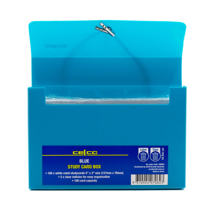 Celco System Card File Box 127 x 76mm Blue