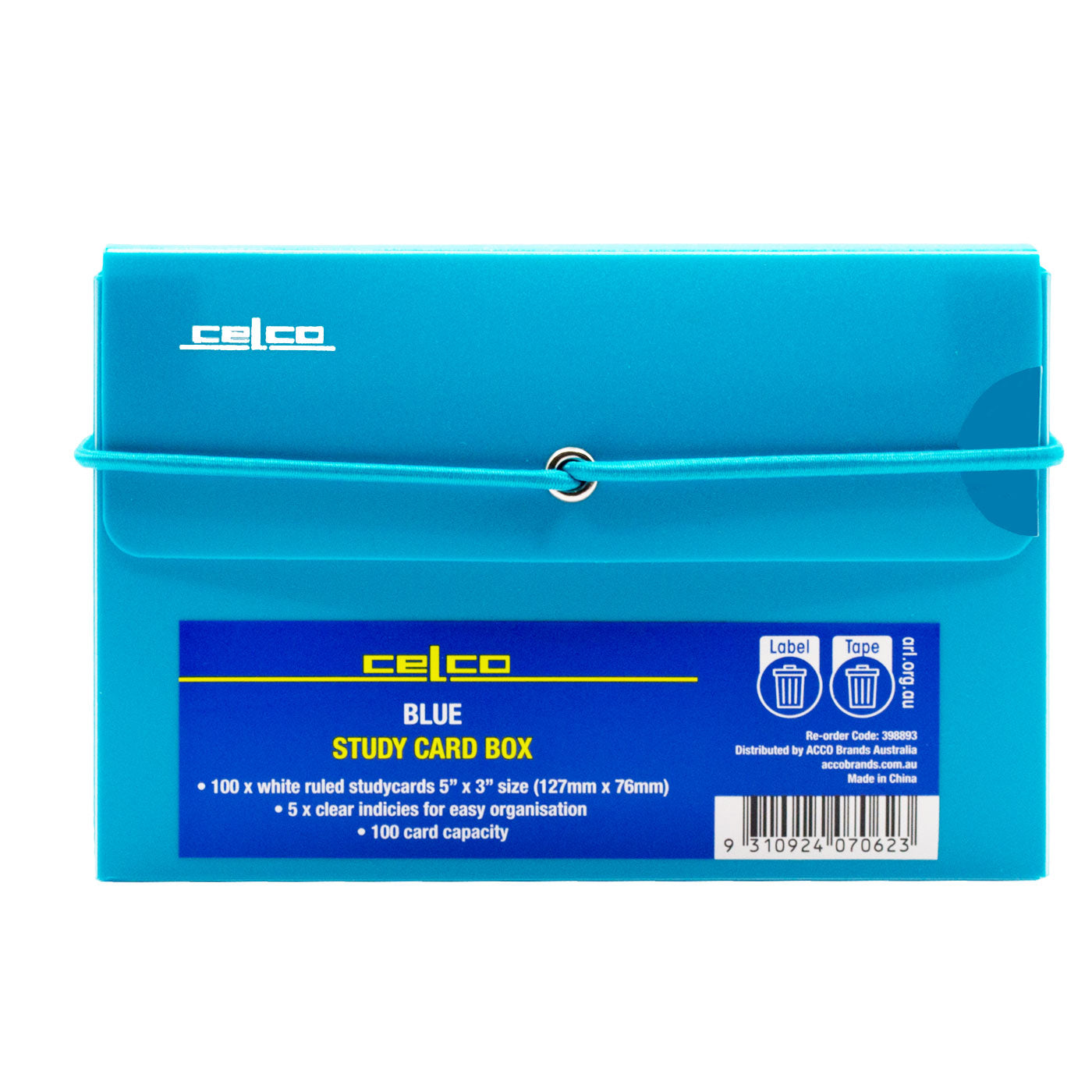 Celco System Card File Box 127 x 76mm Blue