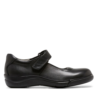 Clarks  Girls Leather School Shoes Petite Black UK Size 8-3