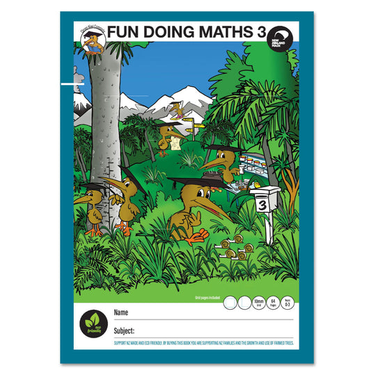 Clever Kiwi Fun Doing Maths Book 3 Alternate 10mm Quad & Blank Pages