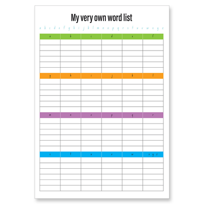 Clever Kiwi My Writing Book 12 mm - Word List