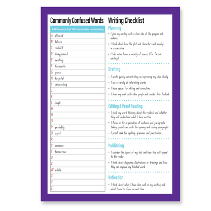 Clever Kiwi My Writing Book 9mm - Writing Checklist
