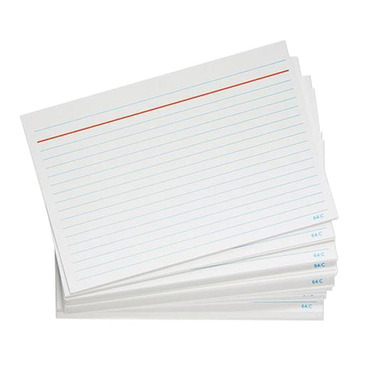 Collins System Cards Ruled 6mm 150 x 100mm White Pack 100