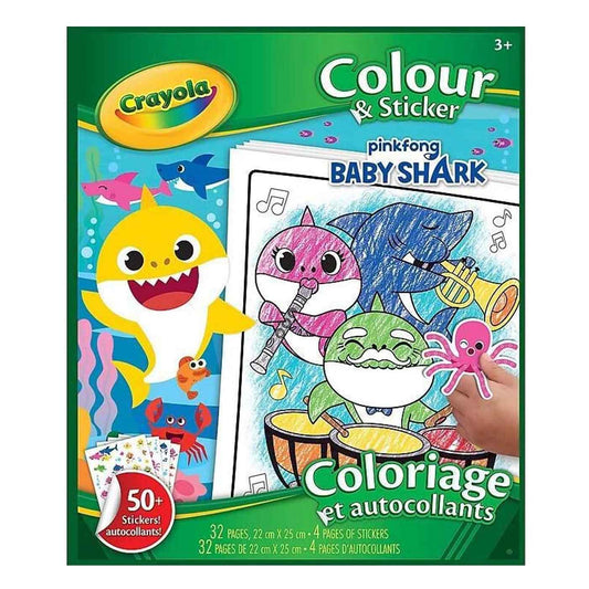 Crayola Colour & Sticker Book 32 Pages Baby Shark